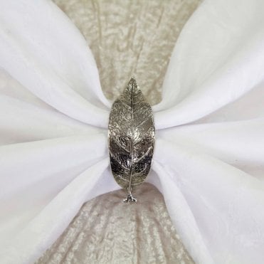 Leaf Napkin Rings Silver Pack of 6