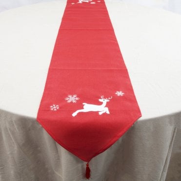 Linen Runner with Reindeer