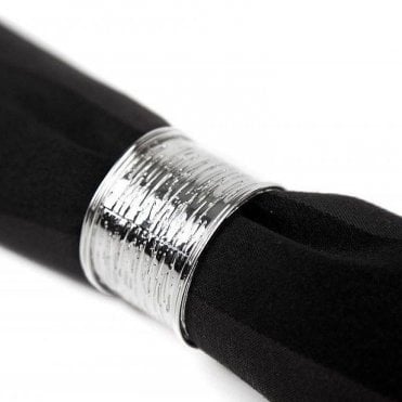 Metal Textured Napkin Rings Silver