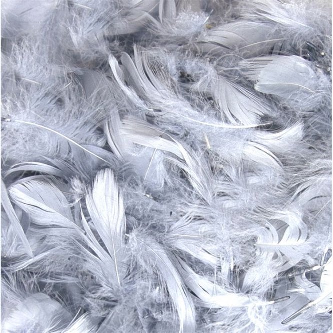 Mixed Feathers Mixed Size 3inch - 5inch 50g Silver