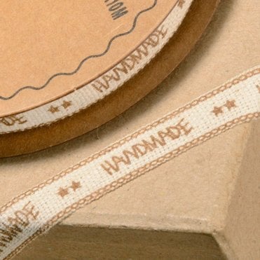 Natural Ribbon Print Hand Made 10mmx10M