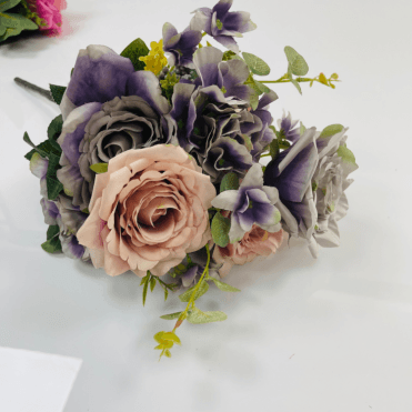 No 11 Vintage Flower Bunch Purple/Blush