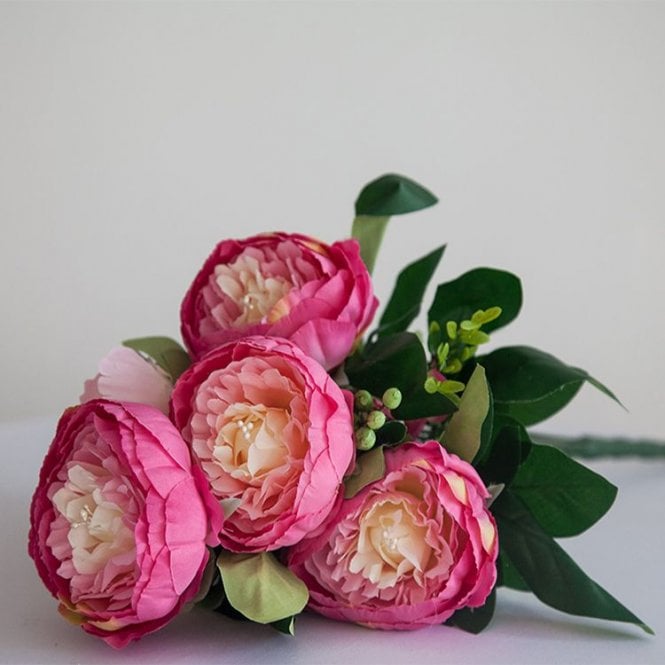 No.3 Vintage Flower Bouquet Peony Hot Pink