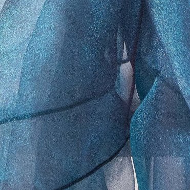 Organza Fabric Teal/Garnet