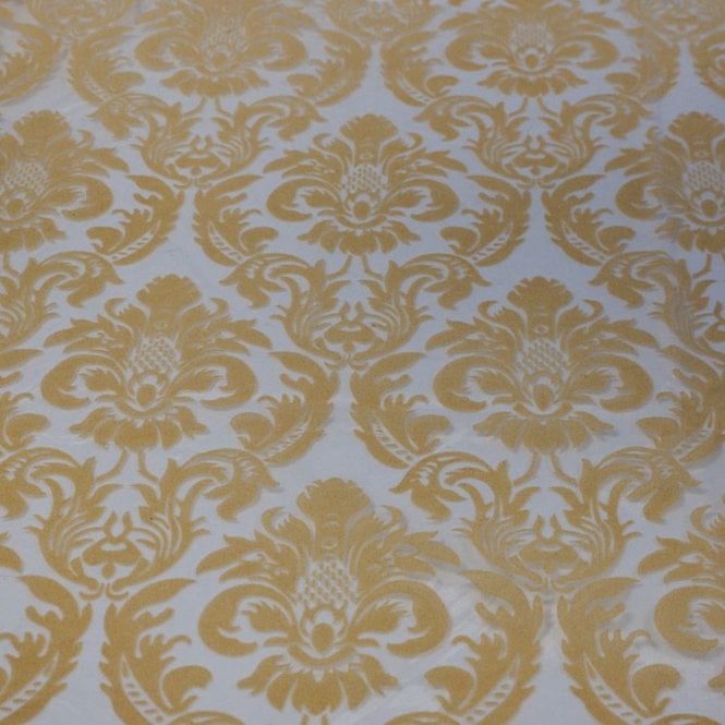 Organza Overlay Flock 90 x 90 Light Gold