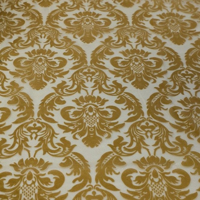 Organza Overlay Flock 90 X 90 White/Gold
