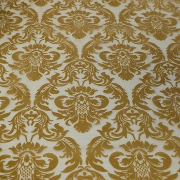Organza Overlay Flock 90 X 90 White/Gold