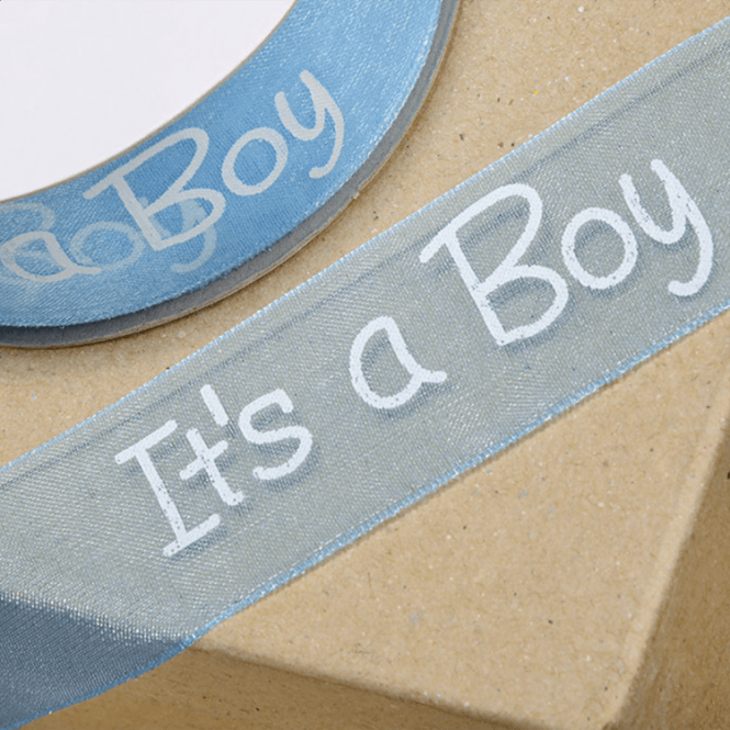 Organza Ribbon 'It’S A Boy' 25mm X 25M