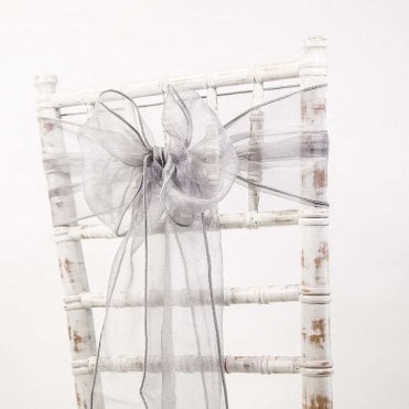 Organza Sash Dark Silver 20 X 275
