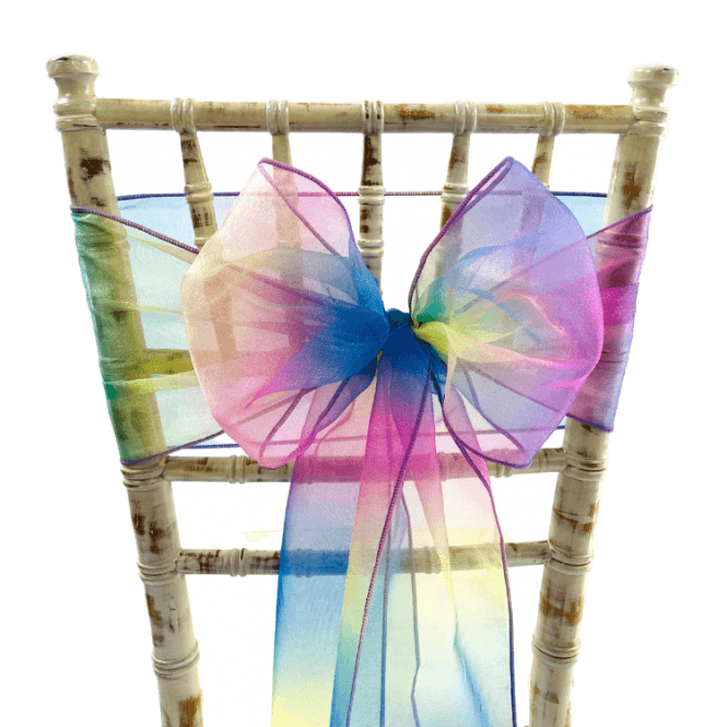 Organza Sash Rainbow 20 X 275