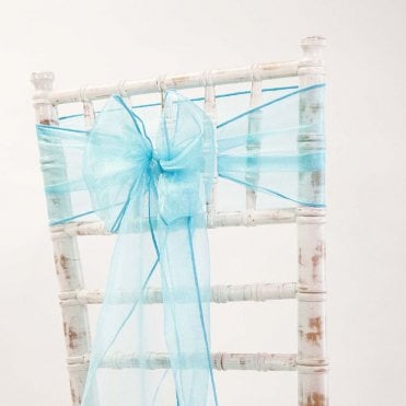 Organza Sash Turquoise 20 X 275