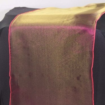 Organza Table Runner Burgundy/Gold