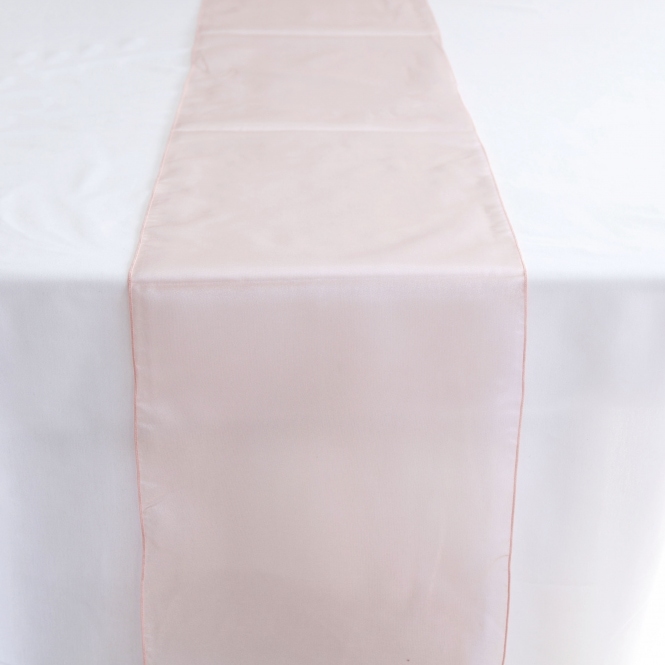 Organza Table Runner Dusky Pink
