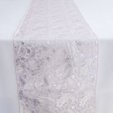 Organza Table Runner Lilac/Silver Metallic