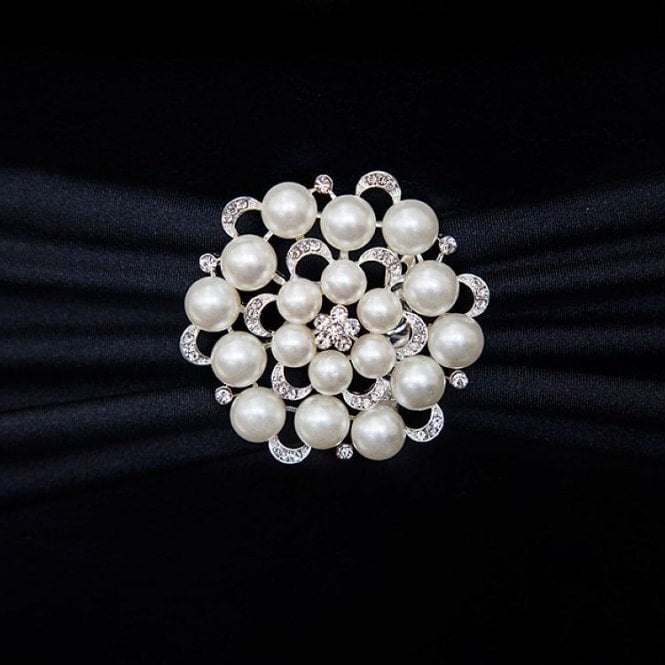 Pearl Galore Brooch Silver M4446 6 Pack
