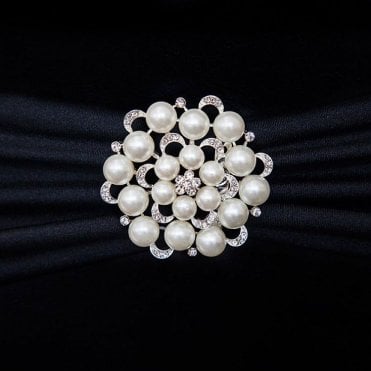Pearl Galore Brooch Silver M4446 6 Pack