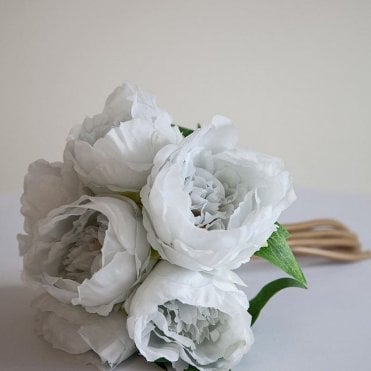 Peony Bunch 6 Head - Grey/White