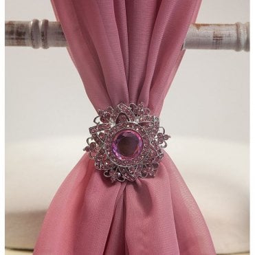 Pink Diamante Flower Brooch Mx2750 6 Pack