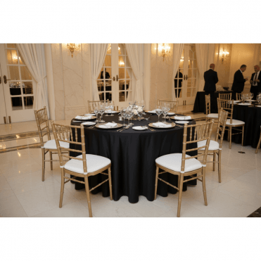 Poly 120" Tablecloth Black CLR