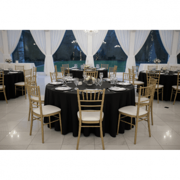 Poly 132" Tablecloth Black CLR