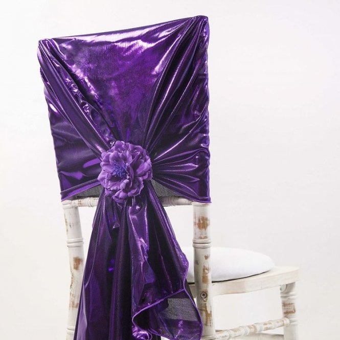Premium Lame Tie Backs/Hoods Purple