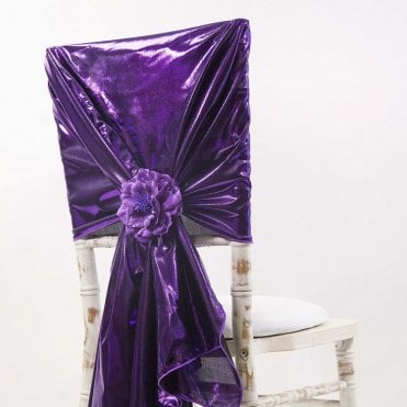 Premium Lame Tie Backs/Hoods Purple