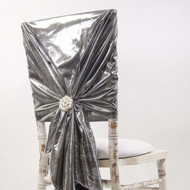 Premium Lame Tie Backs/Hoods Silver