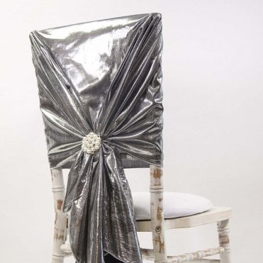 Premium Lame Tie Backs/Hoods Silver