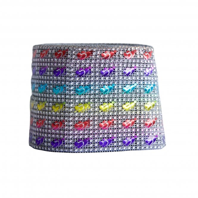 Rainbow Hearts Mesh Roll 24 Lines 10yds Double Heart