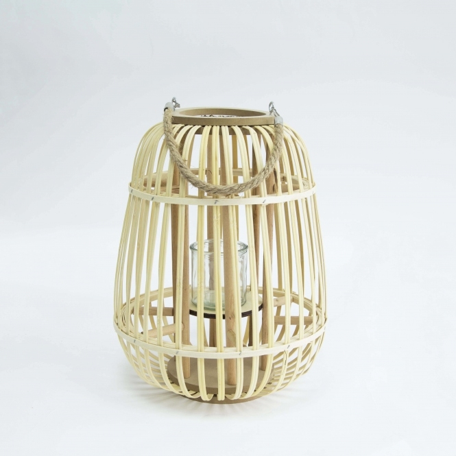 Rattan Hanging Lantern with Rope Design A