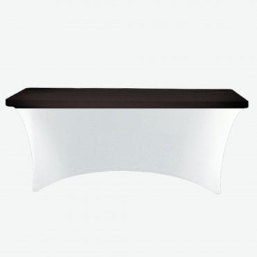 Rectangle Lycra Table Cloths Topper Black 4ft
