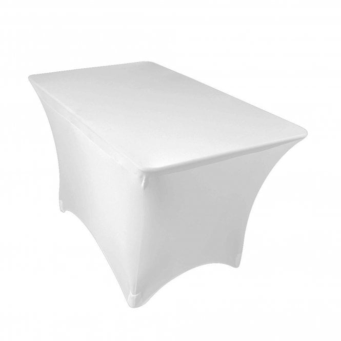 Rectangle Lycra Table Cloths Topper White 4ft