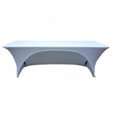 Rectangle Lycra Table Cloths With Arch White