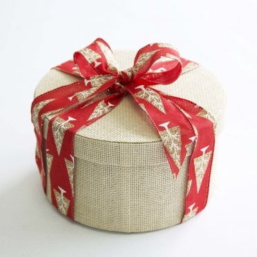 Red and Gold Christmas Tree Ribbon 38mm x 9.1m