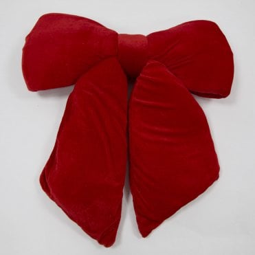 Red Plush Velvet Bow 48cm