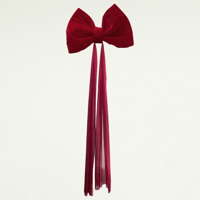 Red Velvet Plush Bow 50cm with Tail