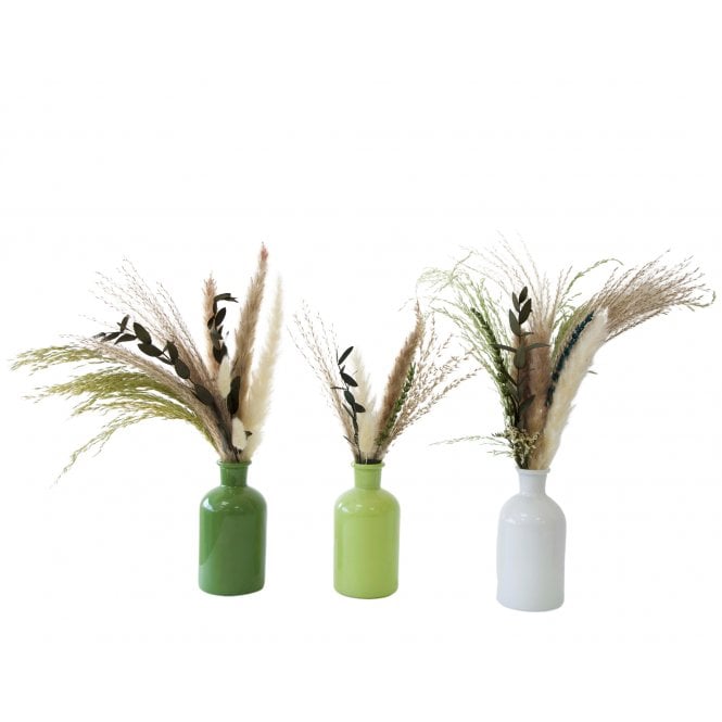Riga Vases Set of 3 Green/White 29807