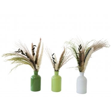 Riga Vases Set of 3 Green/White 29807