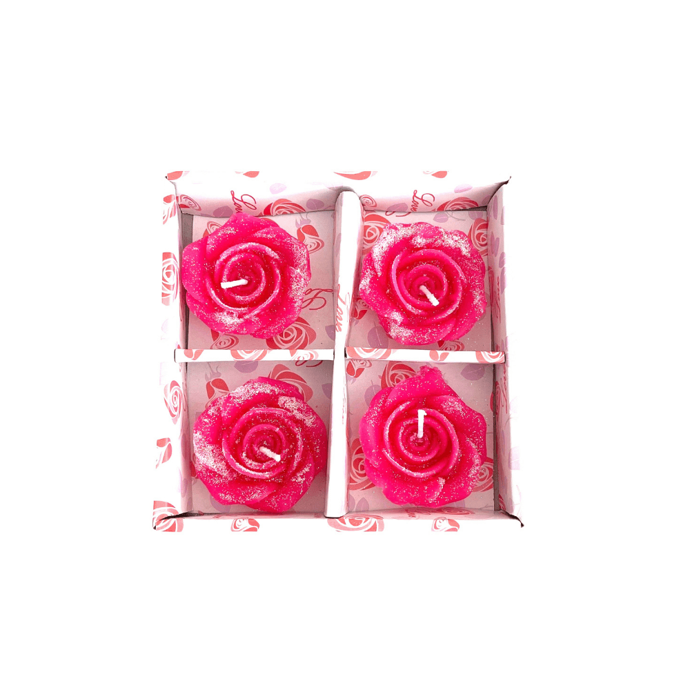 Rose Glitter Floating Candles 4 Pack No7 Raspberry - Candles from Chair ...