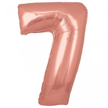Rose Gold Balloon Number 7
