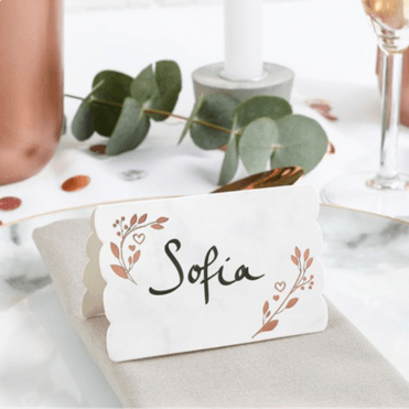 Rose Gold Leaf Place Card 10 Pack