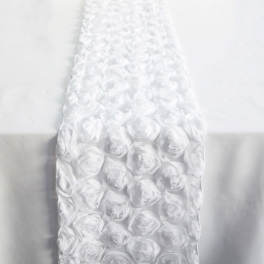 Rosette Table Runner White
