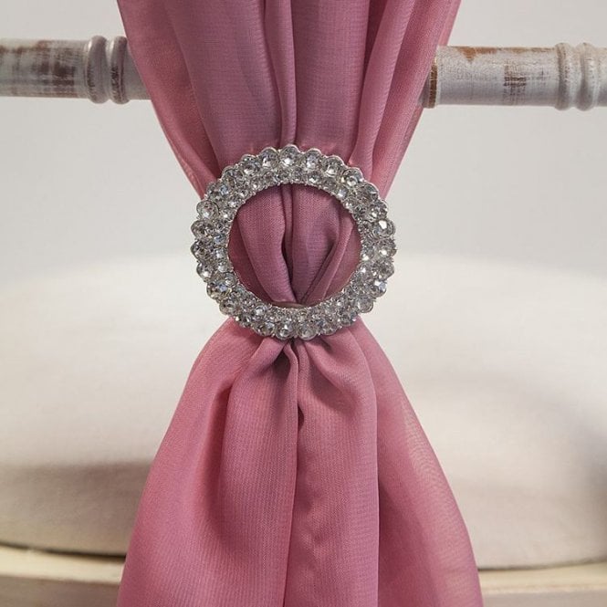 Round Double Diamante Brooch 6 Pack