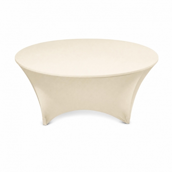Round Lycra Table Cloths Ivory