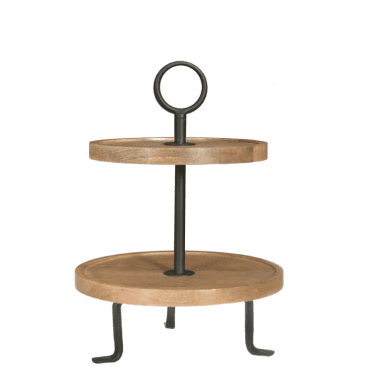 Rustic Two Tier Stand 40cm