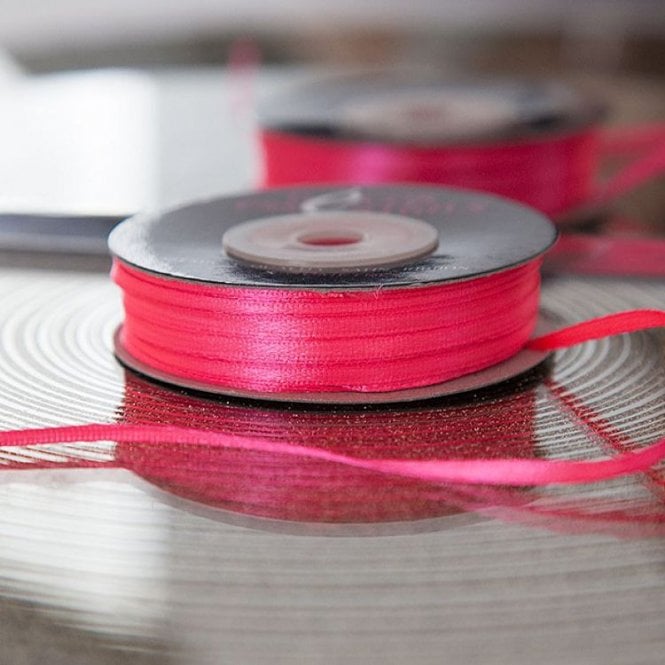Satin Ribbon 3 x 50 Florenscent Pink