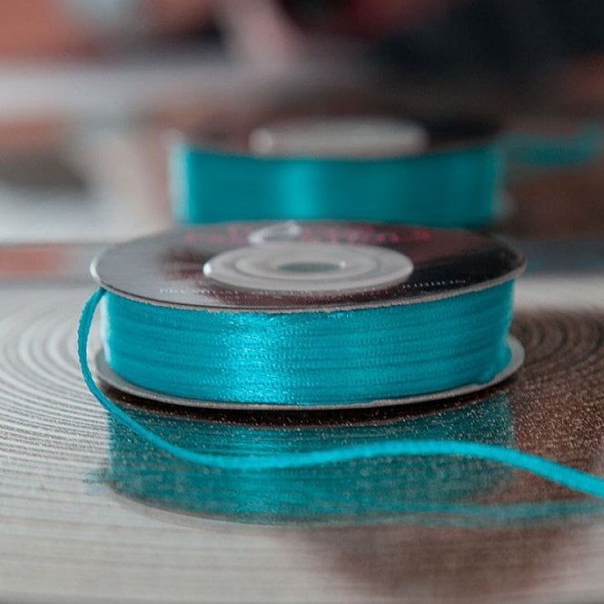 Satin Ribbon 3 x 50 Turquoise Blue