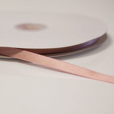Satin Ribbon Rose Gold Glitter 10mm x 100yd