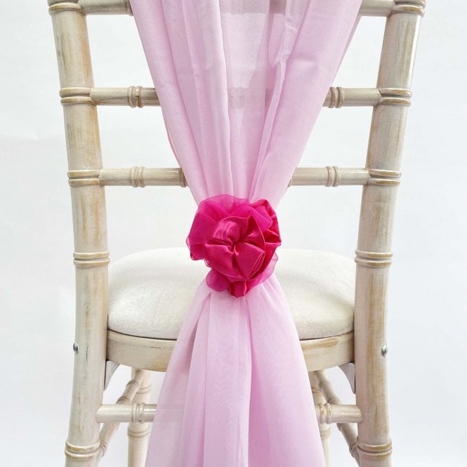Satin Rose Clips Hot Pink