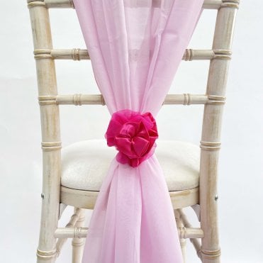 Satin Rose Clips Hot Pink